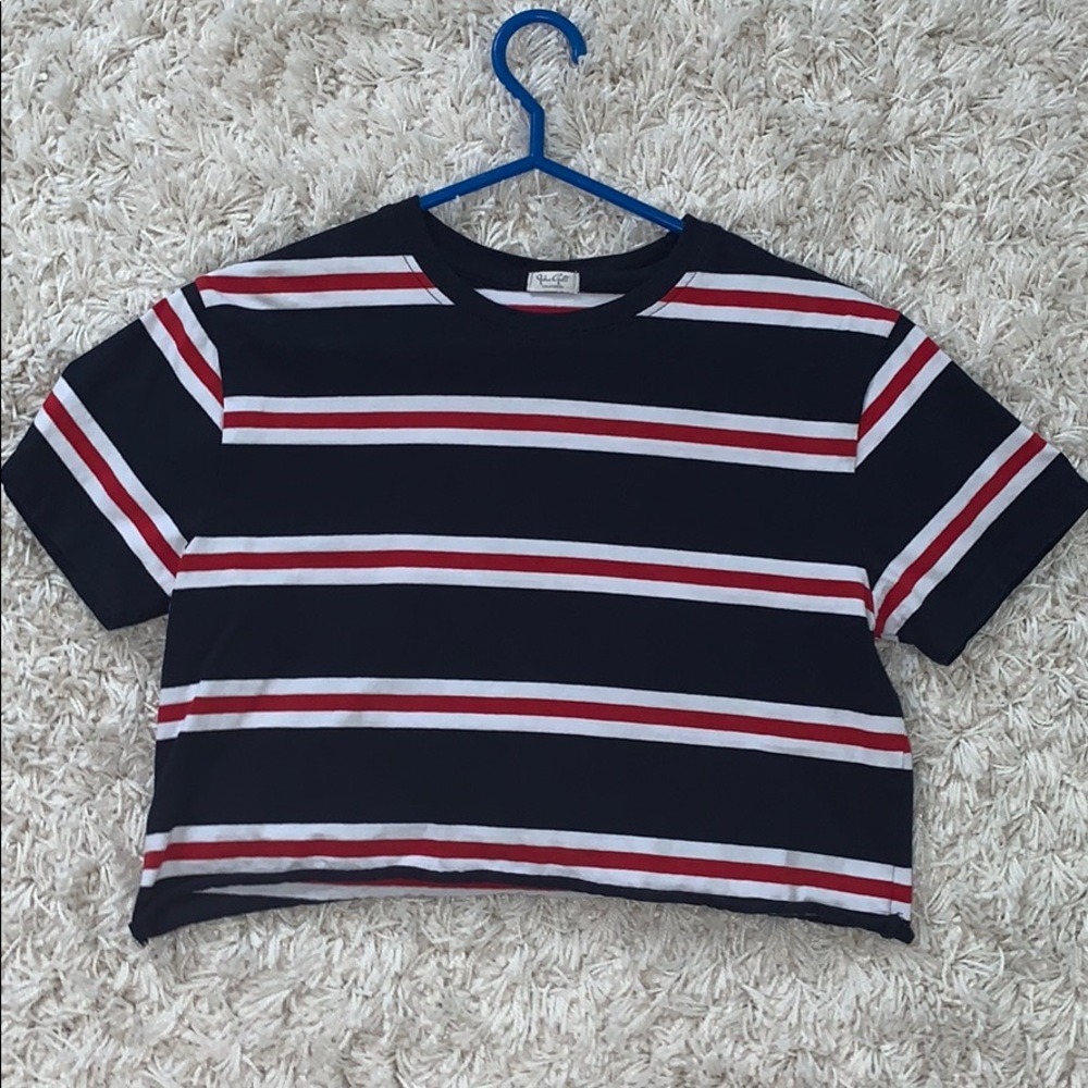 NWOT Brandy Melville Striped Crop Tee